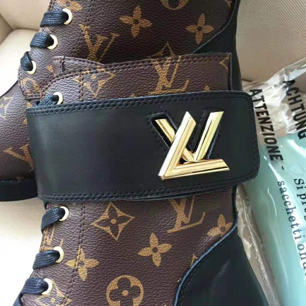 Louis Vuitton LV Women Wonderland Flat Ranger in Patent Monogram Canvas-Brown