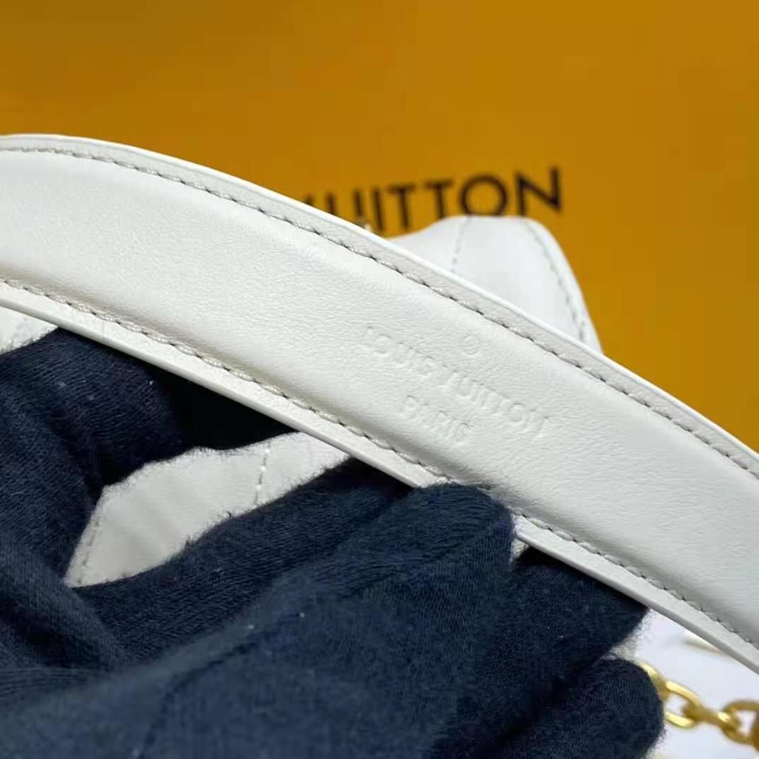 Louis Vuitton LV Women New Wave Chain Bag Handbag White Smooth Cowhide Leather