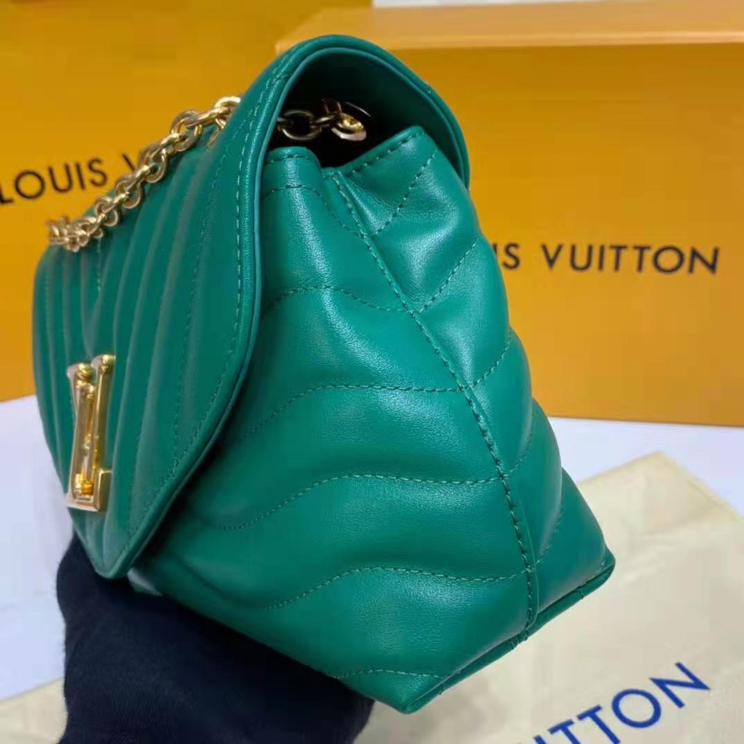 Louis Vuitton LV Women New Wave Chain Bag Handbag Emerald Green Smooth Cowhide Leather