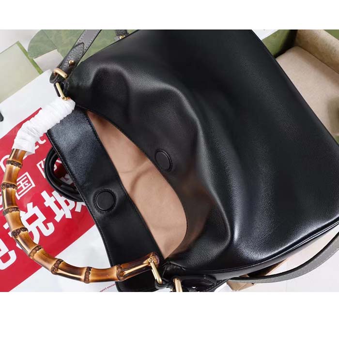 Gucci Unisex Diana Medium Shoulder Bag Black Leather Double G