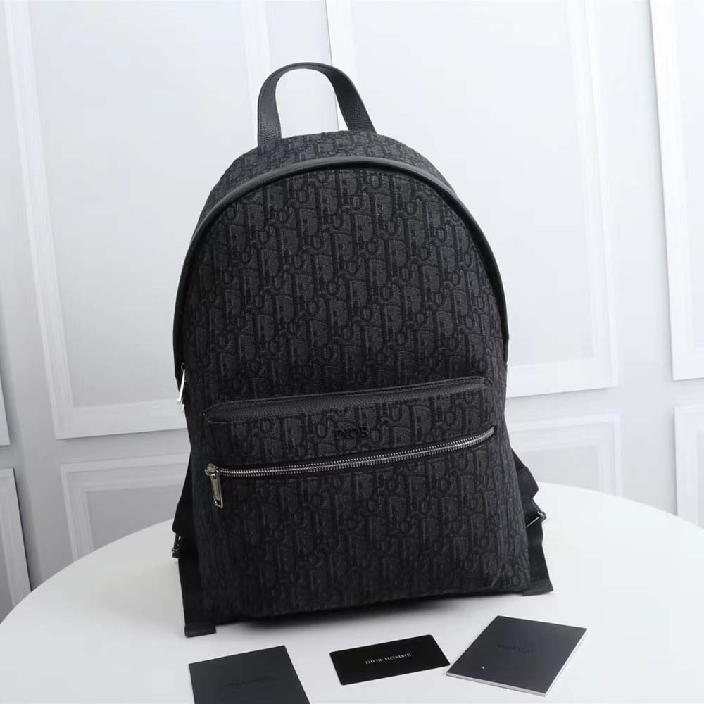 Dior Men Rider Backpack Black Dior Oblique Jacquard