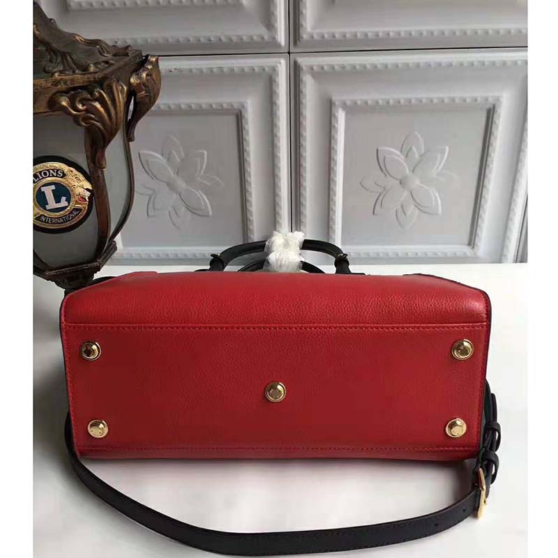 Louis Vuitton LV Women On My Side Bag in Small-Grained Calf Leather-Red