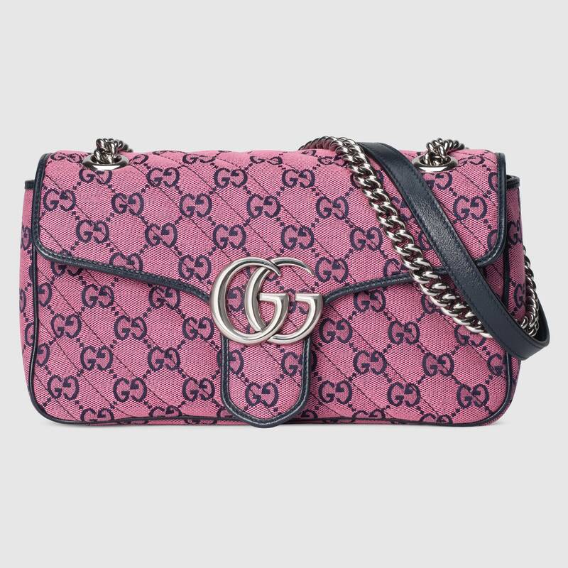 Gucci Women GG Marmont Multicolor Small Shoulder Bag Double G