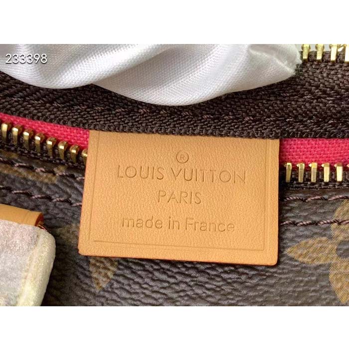 Louis Vuitton LV Women Nano Speedy Bag Pink Monogram Coated Canvas Cowhide Leather