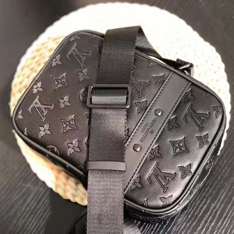 Louis Vuitton LV Men Danube PM in Monogram Shadow Cowhide-Black