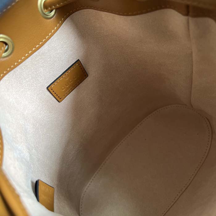 Gucci Women GG Diana Mini Bucket Bag Brown Leather Double G