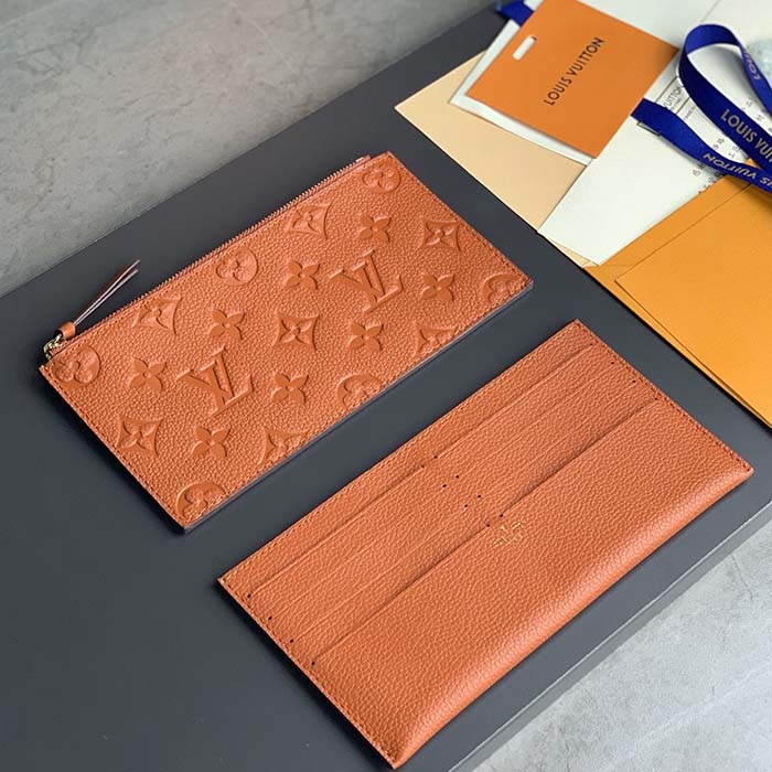 Louis Vuitton LV Women Félicie Pochette Brown Monogram Empreinte Embossed Supple Grained Cowhide