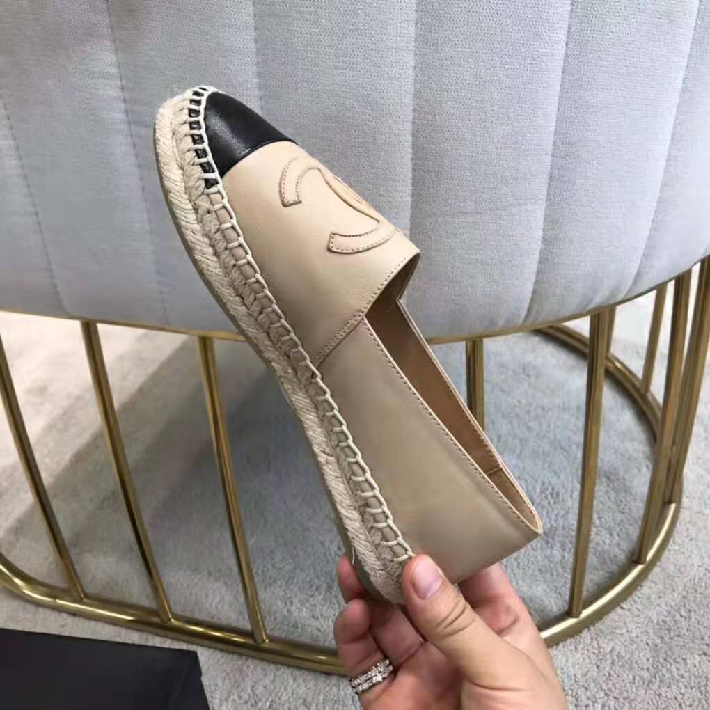 Chanel Women Espadrilles in Lambskin Leather-Beige