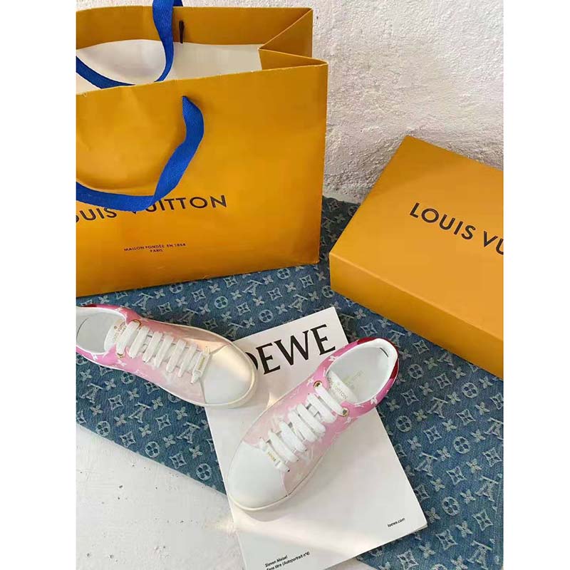 Louis Vuitton Women Frontrow Sneaker Calf Leather Monogram Canvas Louis Vuitton Signature
