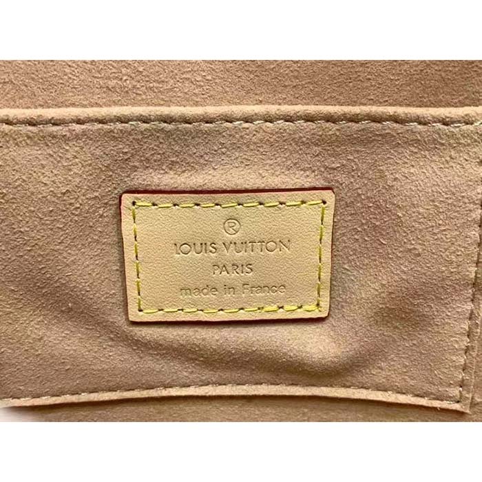 Louis Vuitton LV Women Mini Dauphine Handbag Beige Monoglam Coated Canvas