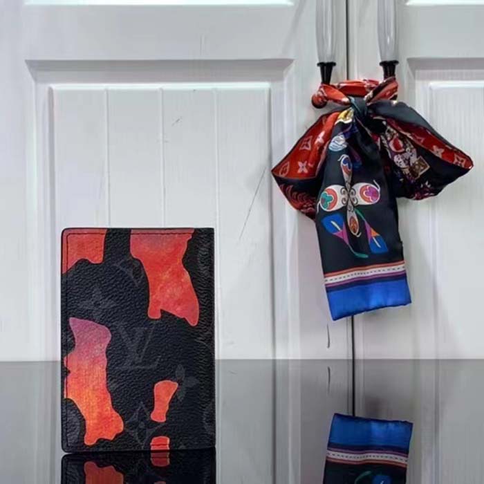 Louis Vuitton LV Unisex Pocket Organizer Red Sunset Monogram Eclipse Coated Canvas