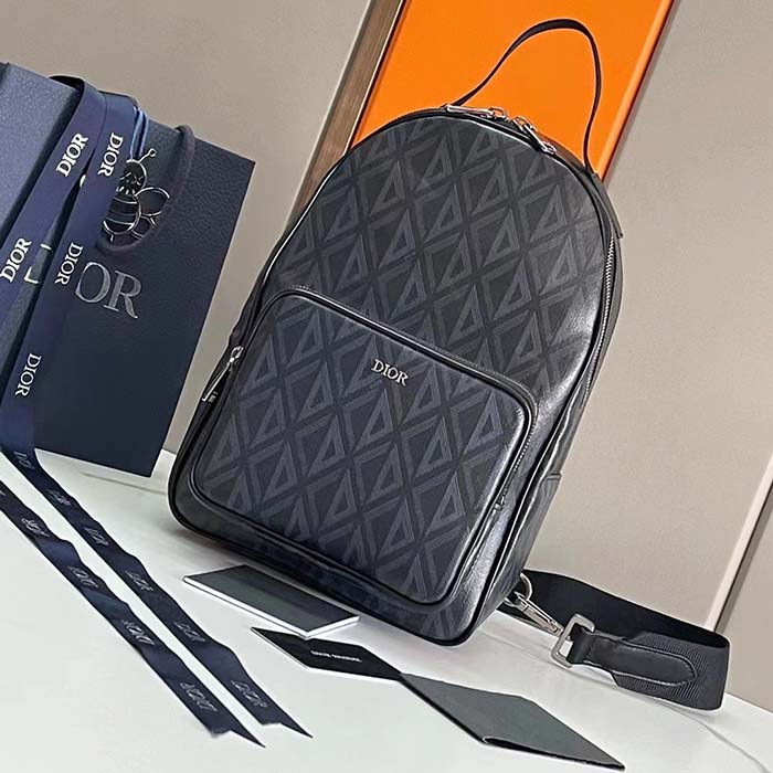 Dior Unisex CD Mini Rider Sling Bag Black CD Diamond Canvas