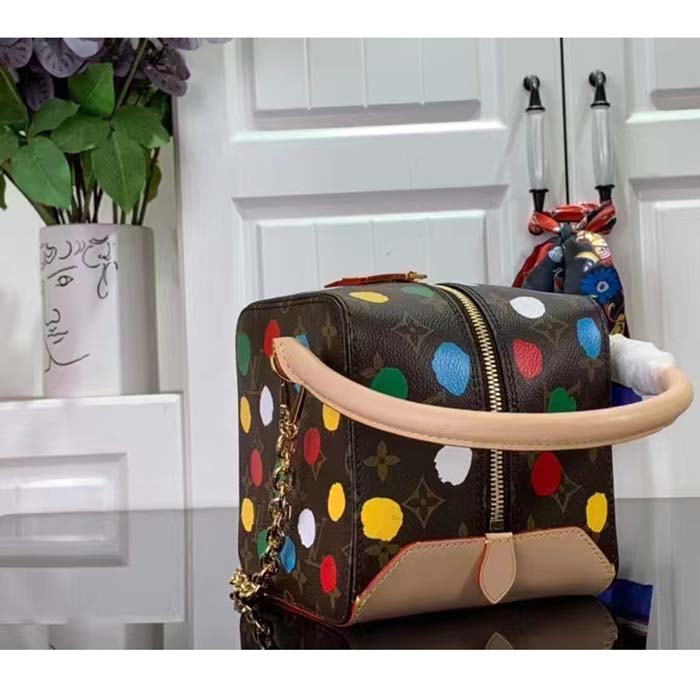 Louis Vuitton Women LVxYK Square Monogram Coated Canvas 3D Painted Dots Print