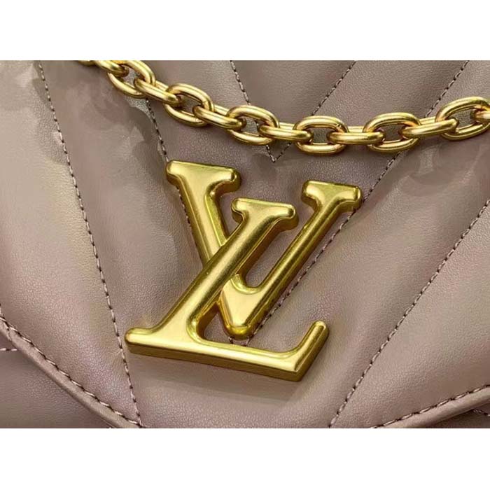 Louis Vuitton LV Women New Wave Chain Bag GM Dark Taupe Quilted Smooth Calf Leather
