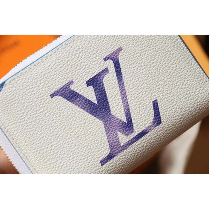 Louis Vuitton LV Unisex Zippy Coin Purse Blue Monogram Coated Canvas Zip Closure