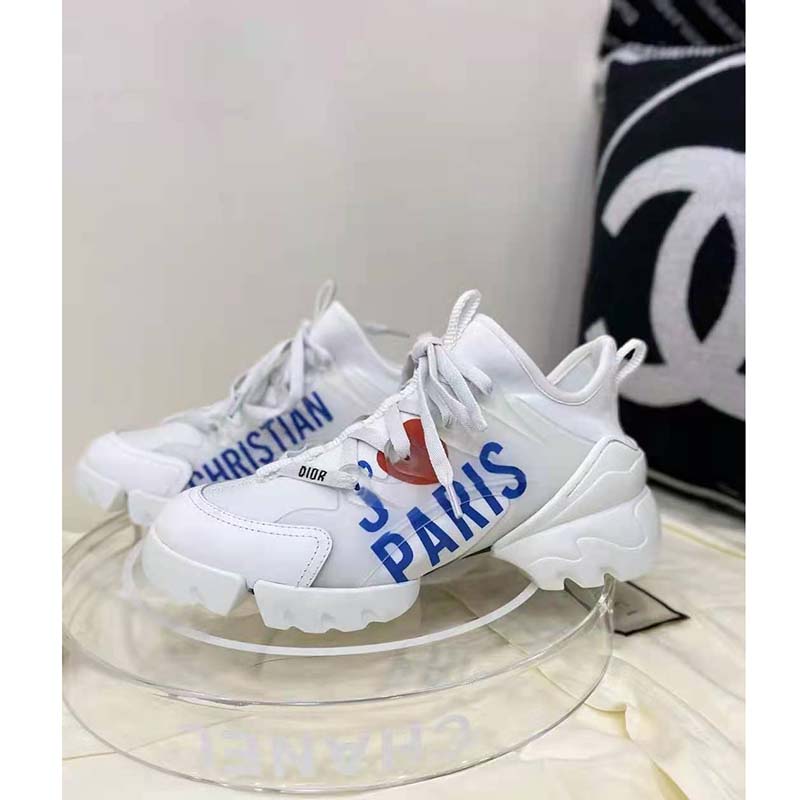 Dior Women D-Connect Sneaker White I Love Paris Technical Fabric