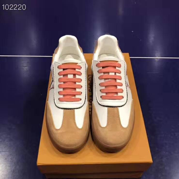 Louis Vuitton LV Women LV Frontrow Sneaker in Calf Leather and Suede Calf Leather-Pink