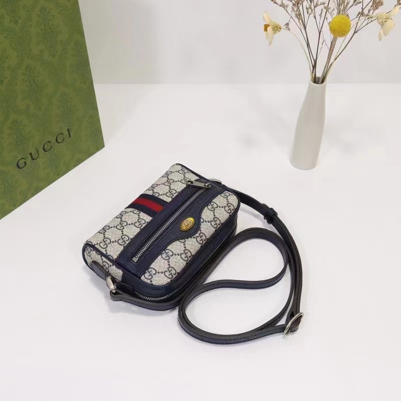 Gucci Unisex Ophidia GG Mini Bag Beige Blue GG Supreme Canvas