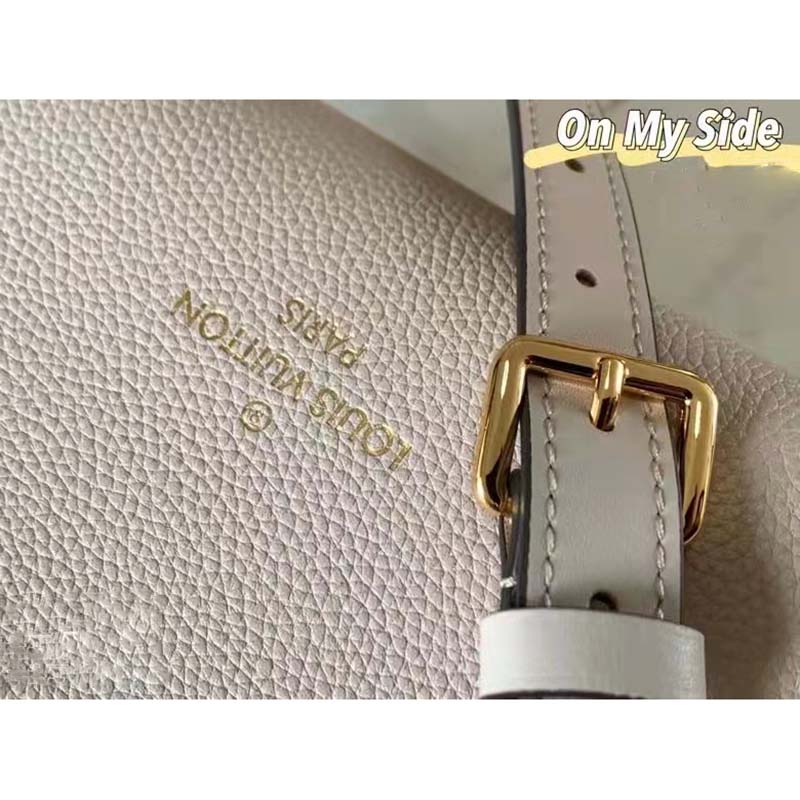 Louis Vuitton LV Women On My Side MM Tote Greige Calfskin Monogram Canvas