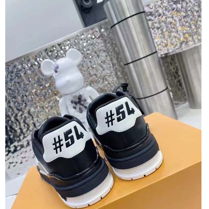 Louis Vuitton LV Unisex Trainer Sneaker Black Mix Materials Monogram Flowers