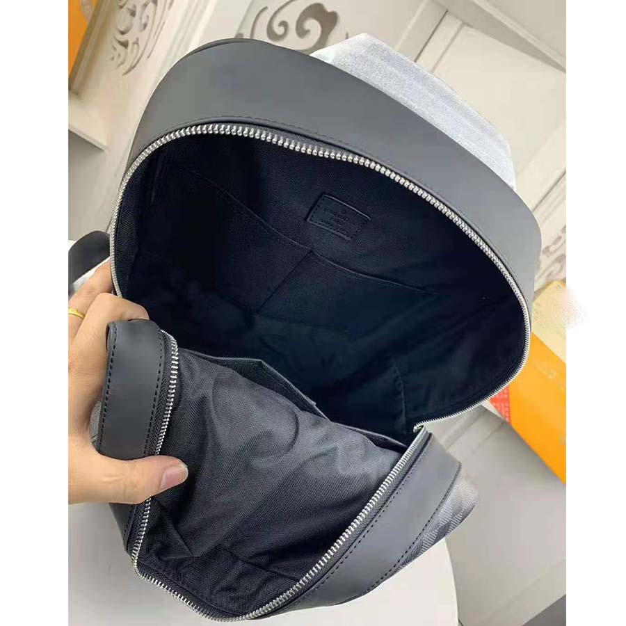 Louis Vuitton LV Men Josh Backpack Bag in Damier Graphite Coated Canvas-Grey