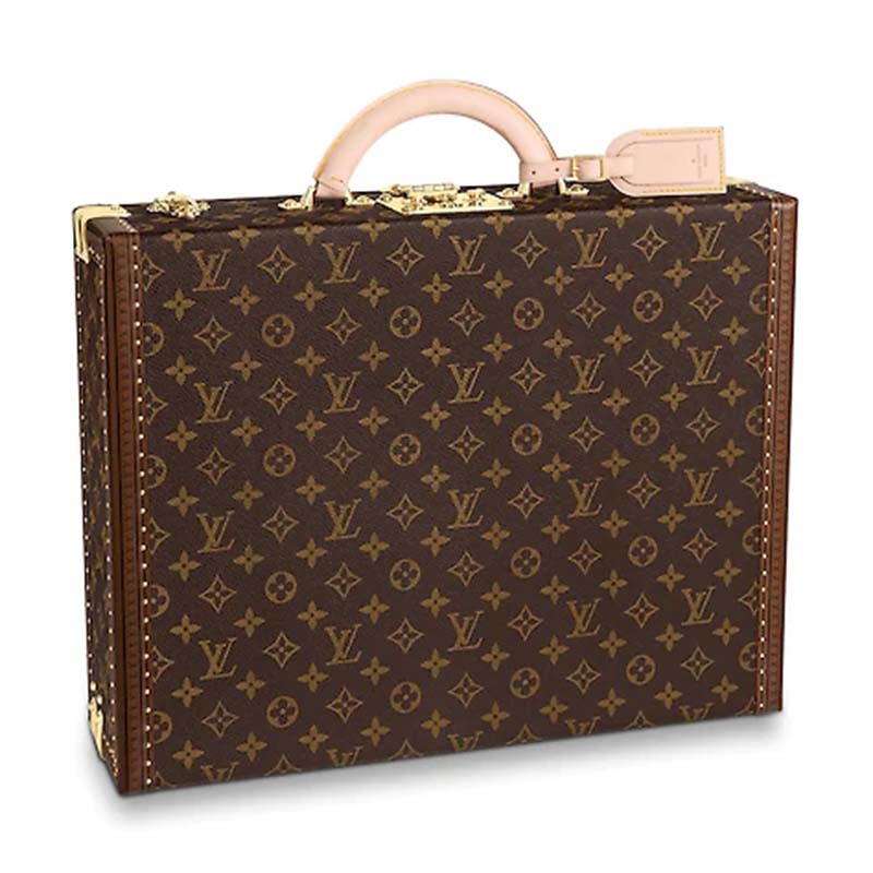 Louis Vuitton LV Unisex President Suitcase in Monogram Canvas-Brown
