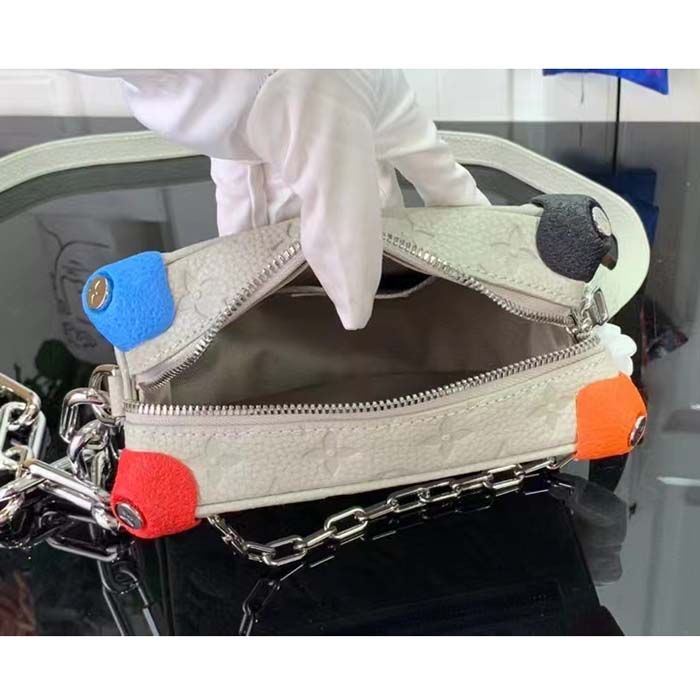 Louis Vuitton LV Unisex Mini Soft Trunk Chalk Taurillon Monogram Embossed Cowhide Leather