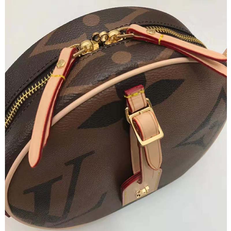 Louis Vuitton LV Women Boite Chapeau Souple Bag in Monogram and Reverse Coated Canvas-Brown
