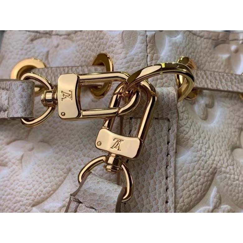 Louis Vuitton LV Women Nano Noé Bucket Bag Beige Monogram Embossed Supple Grained Cowhide