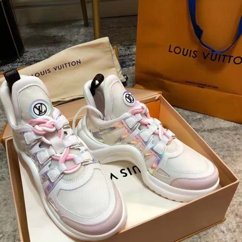 Louis Vuitton Women LV Archlight Sneaker Pink Mix Materials Patent Monogram Canvas