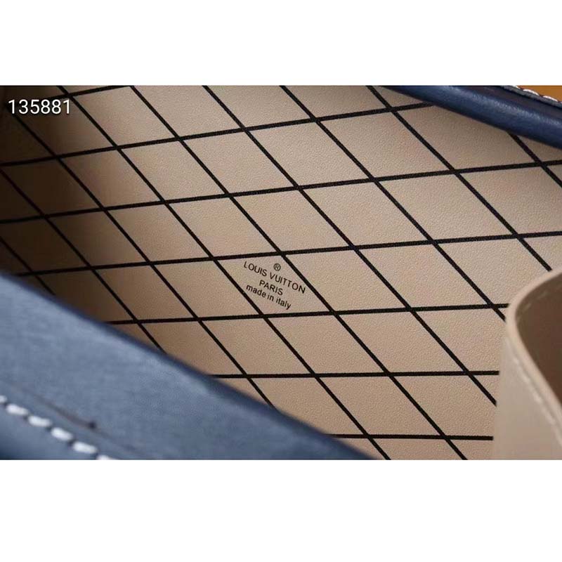 Louis Vuitton LV Unisex Petite Malle Box Handbag Blue Denim Monogram Canvas