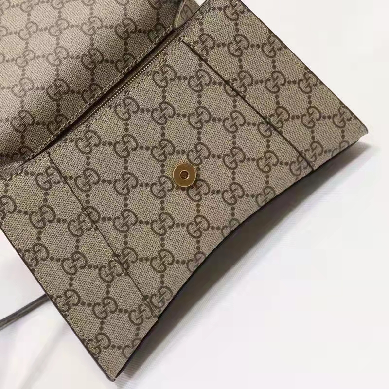 Gucci Unisex The Hacker Project Small Hourglass Bag Beige GG Supreme Canvas