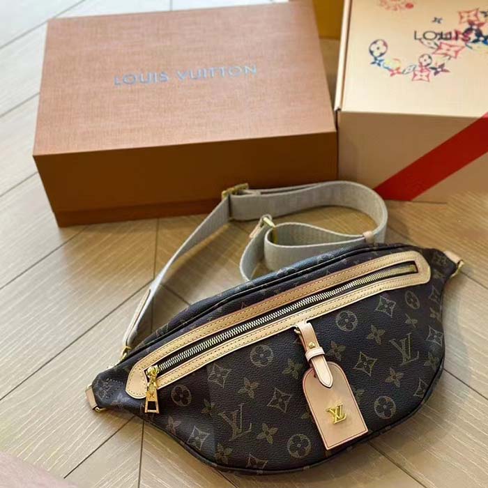 Louis Vuitton LV Women High Rise Monogram Coated Canvas Natural Cowhide Leather