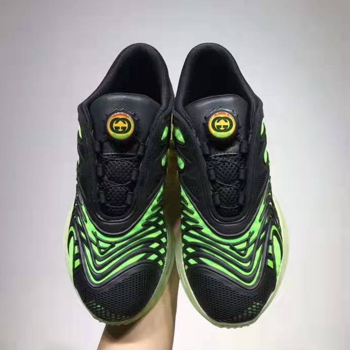 Gucci GG Unisex Ultrapace R Sneaker Knit Fabric Interlocking Double G 3 cm Heel