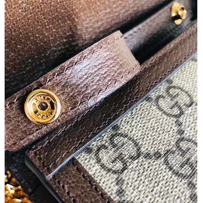 Gucci Women Dionysus GG Mini Shoulder Bag Beige Ebony Supreme Canvas