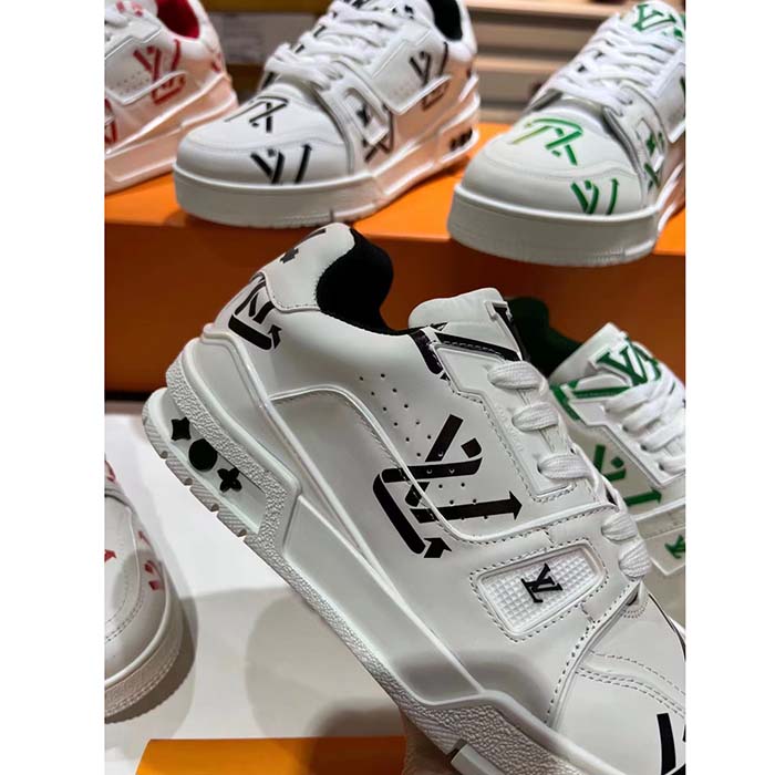 Louis Vuitton Unisex LV Trainer Sneaker Black Mix Sustainable Materials Monogram Flowers