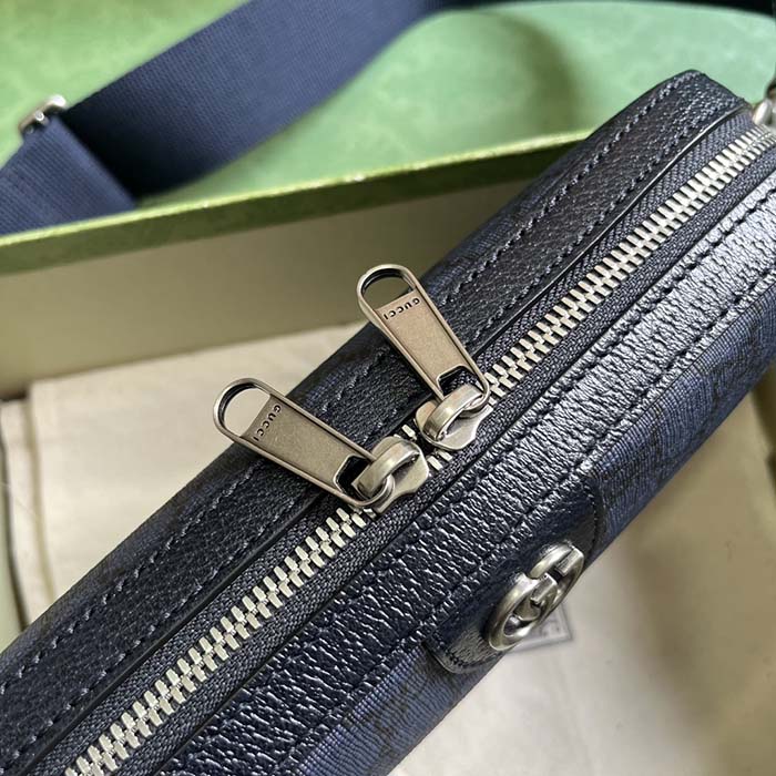 Gucci Unisex Ophidia GG Shoulder Bag Blue Black GG Supreme Canvas Double G