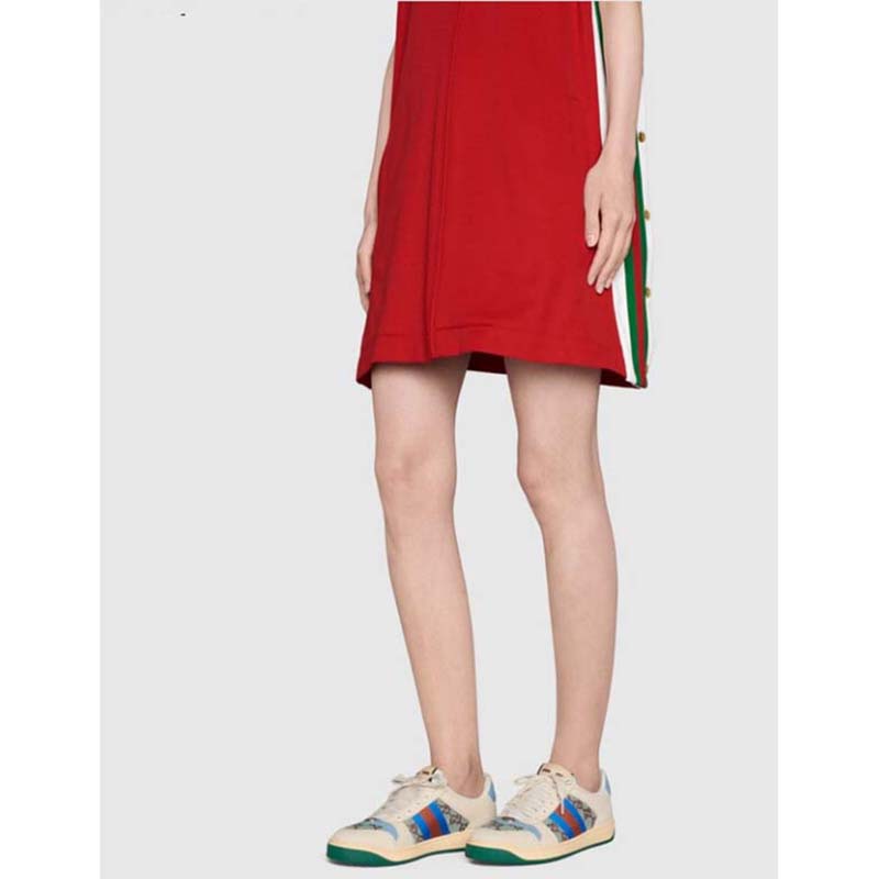 Gucci Unisex Screener Sneaker Crystals Brown Blue GG Canvas 3.6 cm Heel