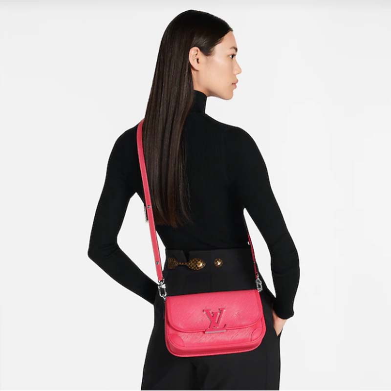 Louis Vuitton LV Women Buci Crossbody Pink Epi Grained Smooth Cowhide Leather