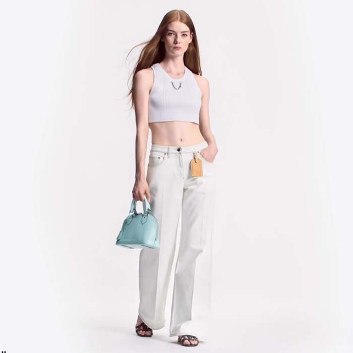 Louis Vuitton LV Women Alma BB Handbag Lagoon Turquoise Epi Grained Cowhide Leather