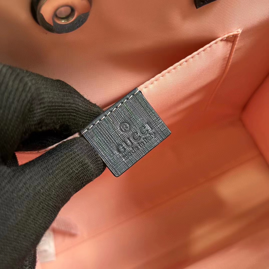 Gucci Unisex Printed Tote Bag Light Pink Double G Stars Supreme Canvas Nylon Lining