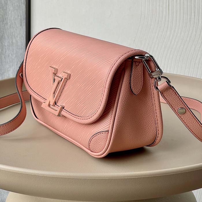 Louis Vuitton LV Women Buci Crossbody Light Pink Epi Grained Smooth Cowhide Leather