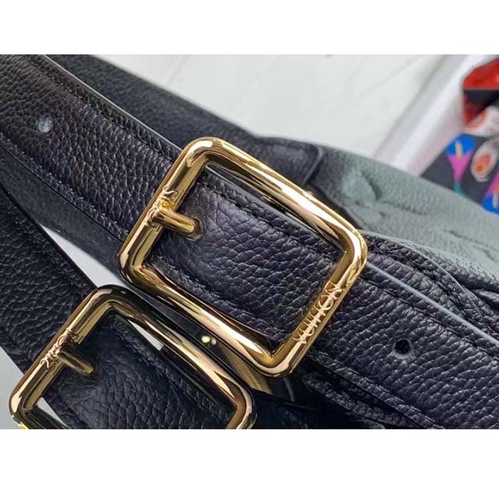 Louis Vuitton LV Women Mini Moon Black Monogram Empreinte Embossed Supple Grained Cowhide Leather