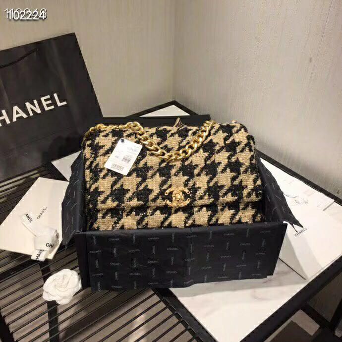 Chanel Women 19 Maxi Flap Bag-Black and Sandy