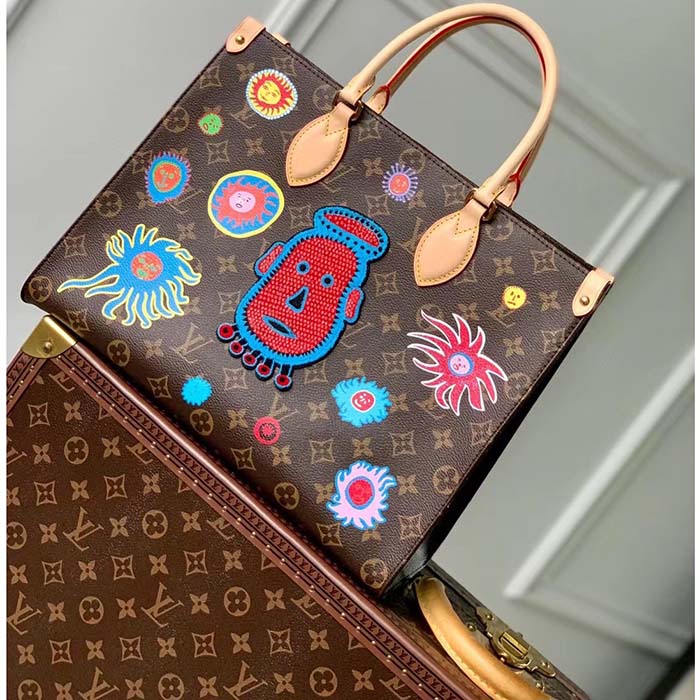 Louis Vuitton LV Women LV x YK OnTheGo MM Monogram Coated Canvas Faces Embroidery