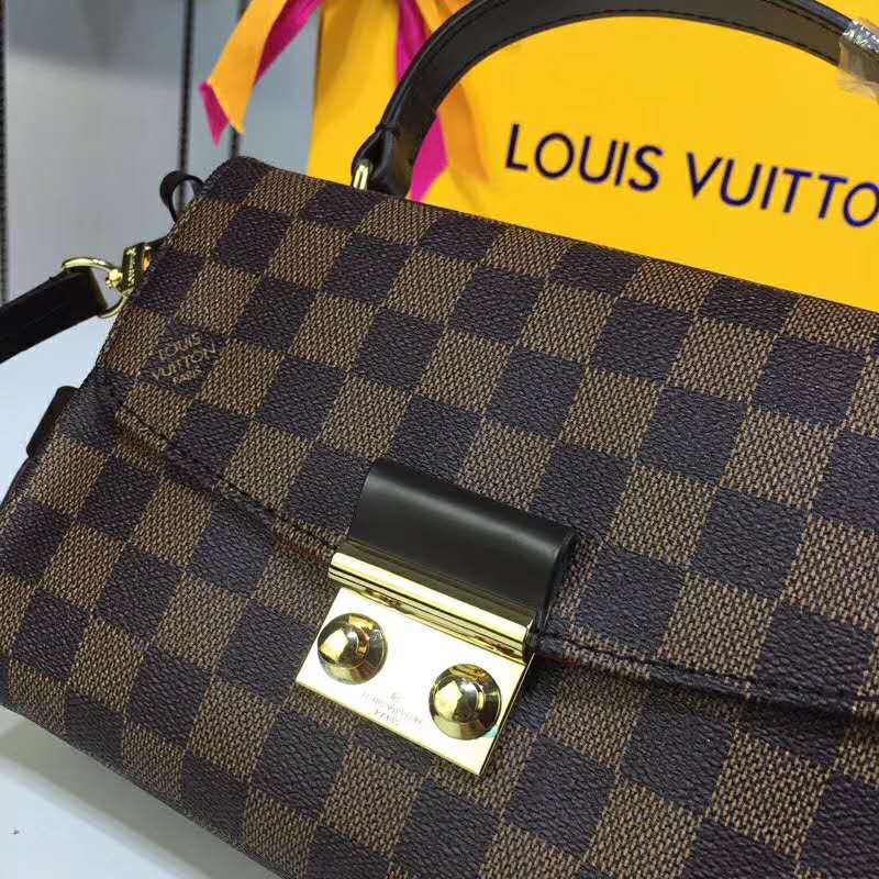 Louis Vuitton LV Women Croisette Brown Damier Ébène Canvas Satchel