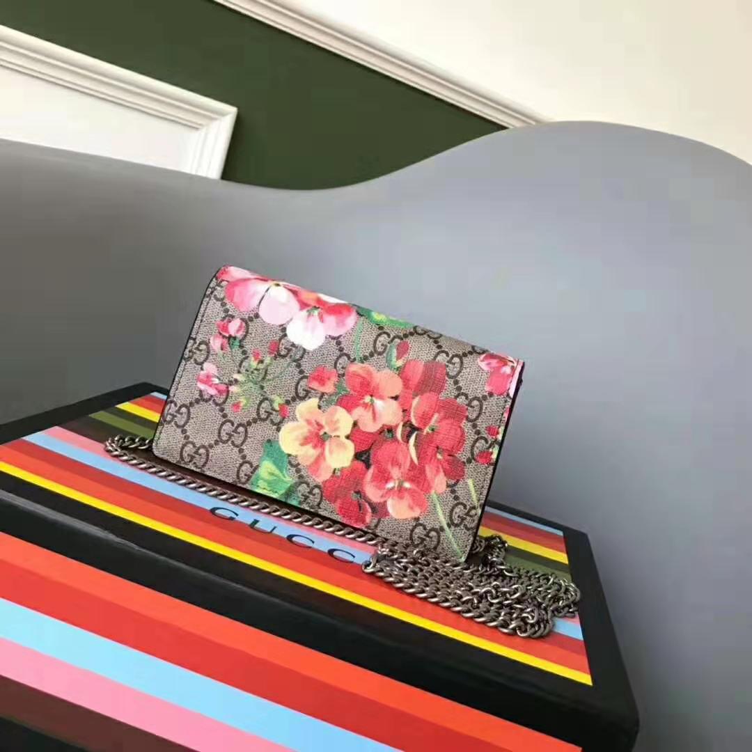 Gucci GG Women Dionysus Small GG Blooms Super Mini Bag-Brown