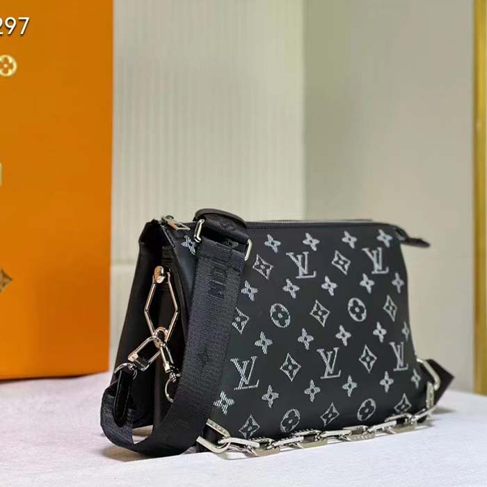 Louis Vuitton LV Women Coussin BB Handbag Black Glass Beads Polyester Satin
