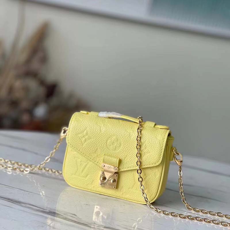 Louis Vuitton LV Women Micro Métis Yellow Monogram Empreinte Embossed Supple Grained Cowhide