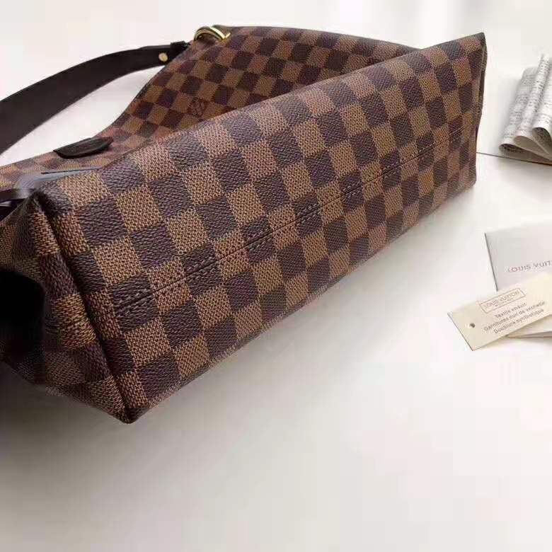 Louis Vuitton LV Women Graceful PM Hobo in Graphic Damier Ebene Canvas-Brown
